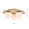 Elgor three light IP44 bathroom ceiling light in travertine with opal glass - view 5