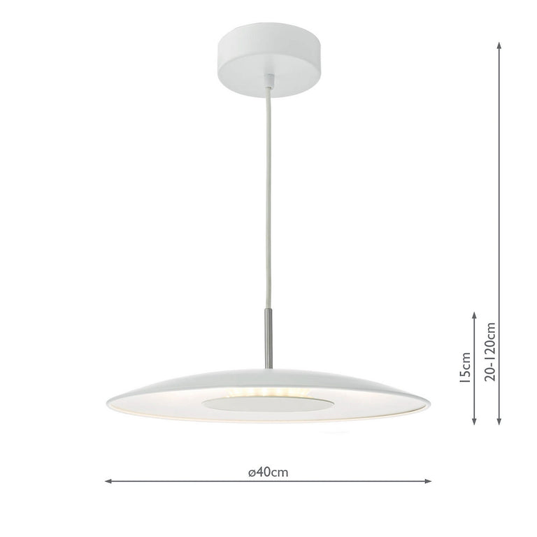 Enoch Pendant White & Stainless Steel LED - Ceiling Lighting Collection