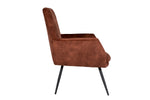  Add a pop of color to your interior with the Flynn Accent Chair in Rust. The vibrant rust upholstery instantly catches the eye and brings a warm and inviting atmosphere to any room. With its curved backrest and cushioned seat, this chair offers exceptional comfort and support. The solid wooden legs provide stability and add a touch of natural elegance. 