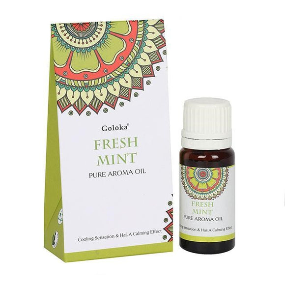 Awaken your senses with the invigorating aroma of Goloka Fresh Mint Fragrance Oil, a refreshing scent that revitalizes your space.