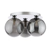 Foley 3 Light Flush Polished Chrome With Smoked Glass flush mount ceiling light