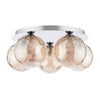 Foley 5 Light Flush Polished Chrome With Amber Dimpled Glass picture on the white background