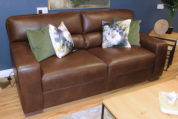 Indulge in Luxury: Genuine Leather Three-Seat Sofa