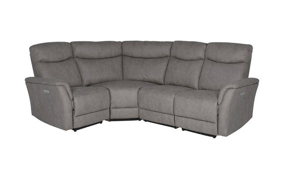 Enhance your living space with the Matera Corner Group Electric Recliner Sofa in a stylish grey color. This sofa features electric reclining mechanisms for customizable comfort, allowing you to find the perfect seating position. Its spacious corner design is ideal for lounging and entertaining.