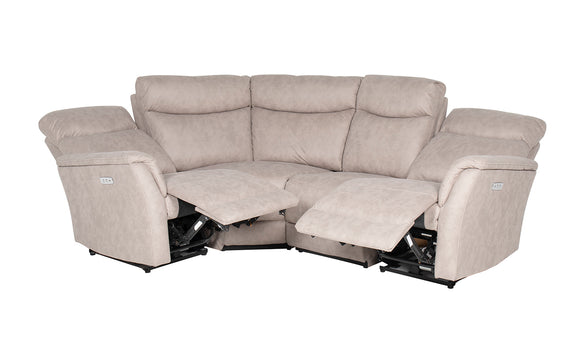 Enhance your living space with the luxurious Matera Corner Group Electric Recliner Sofa in a soothing taupe color. This sofa features electric reclining mechanisms, allowing you to find your perfect position for ultimate comfort. Its spacious corner design provides ample seating for family and friends.