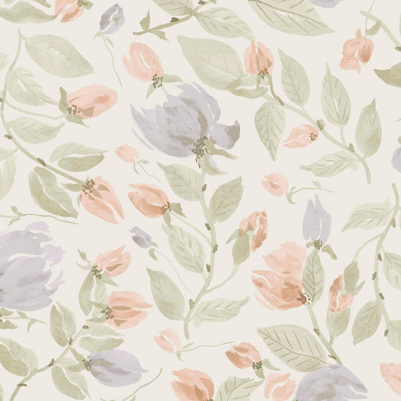 Pale Sage Green Orisia Peony Wallpaper - Transform your space with delicate peony flowers.