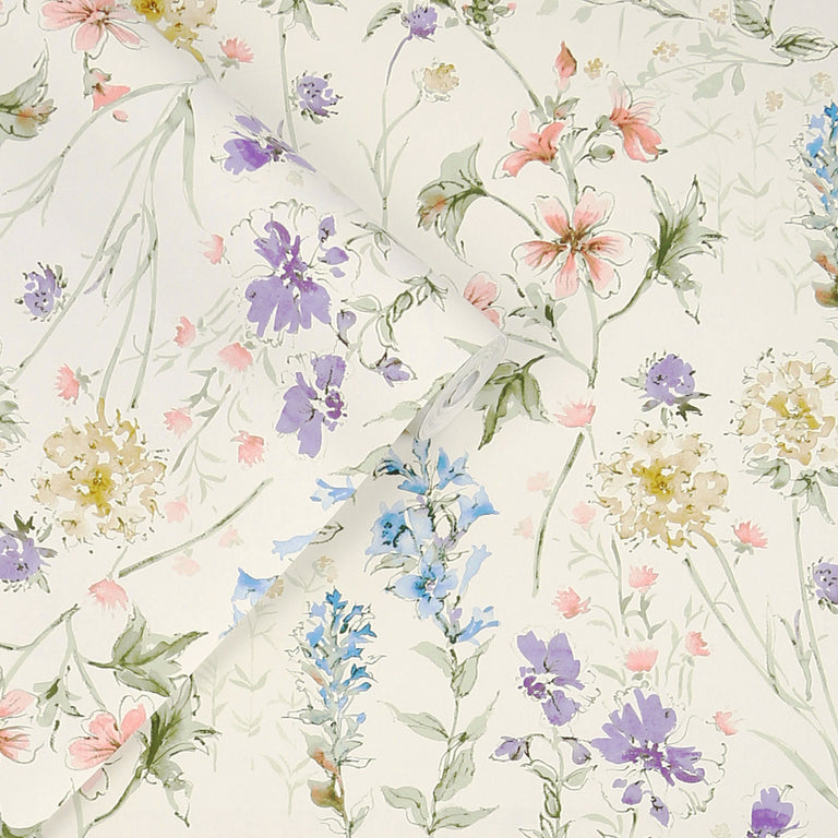 Laura Ashley Wallpaper Wild Meadow Chalk Pink
