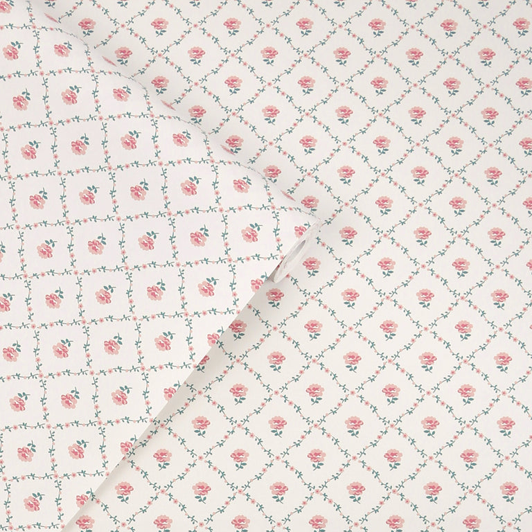 Laura Ashley Wallpaper Kate Coral Pink