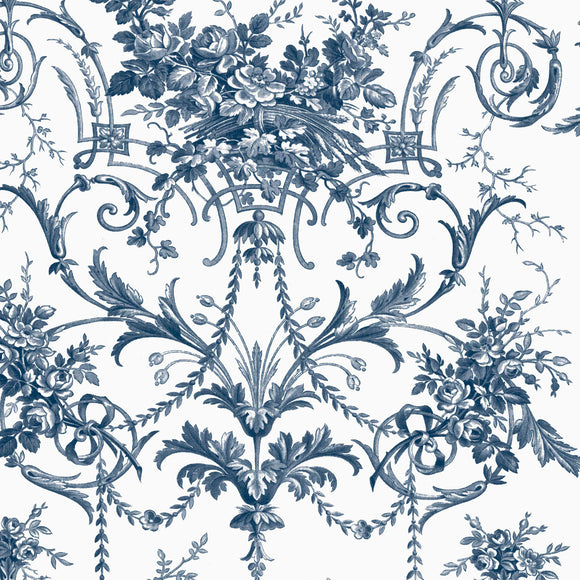 Midnight Elegance - Tuileries Blue Wallpaper by Laura Ashley.