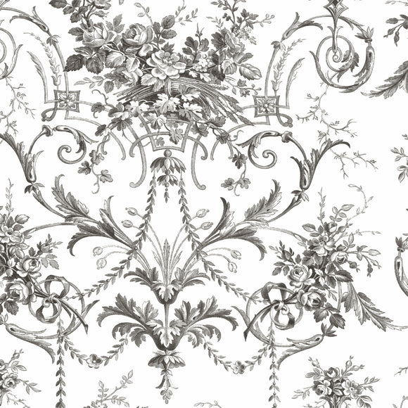 Tuileries Charcoal Grey Wallpaper - Laura Ashley's Classic Elegance.