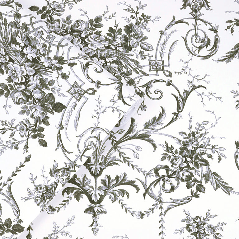 Laura Ashley Wallpaper Tuileries Charcoal Grey