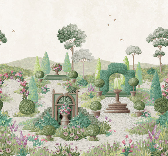 Transform Your Space with Laura Ashley's Naunton Folly Mural.