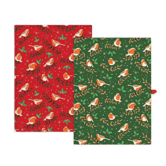 Visualize the festive charm of the Tipperary Crystal Christmas Robin Set of 2 Tea Towels, adorned with adorable robin and holly designs. Crafted from high-quality, absorbent cotton, these tea towels are both functional and festive for the holiday season.