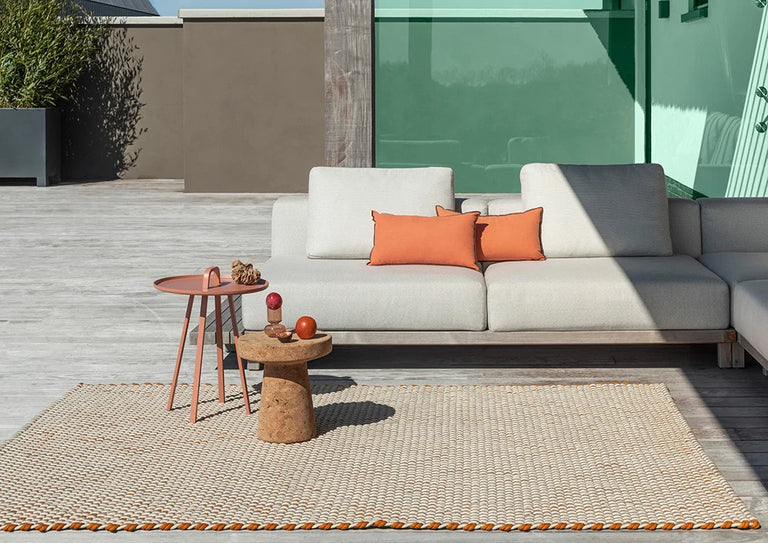 Brink & Campman Lace Tricolor Outdoor Rug White, Sand, Mango