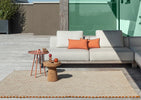 Brink & Campman Lace Tricolor Outdoor Rug White, Sand, Mango lifestyle picture outdoor