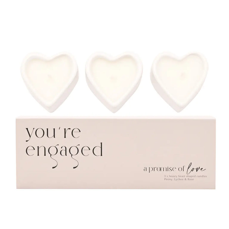 Amore Set of 3 Heart Shaped Candles – Romantic Home Gift