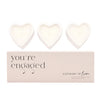 Amore Set Of 3 Heart Candles - Engaged white wax candles