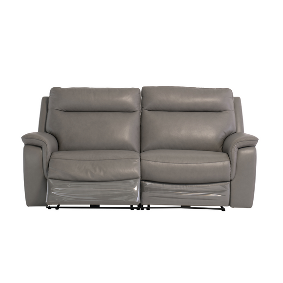 Luxurious 3 seater sofa with electric recliner in grey leather
