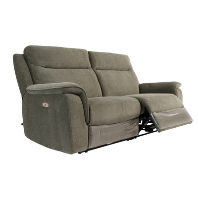 Delilah 3 Seater Sofa Fabric Electric Recliner Green