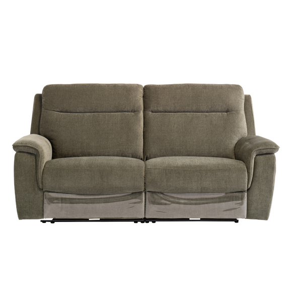 Stylish 3 seater sofa Delilah electric recliner in green fabric
