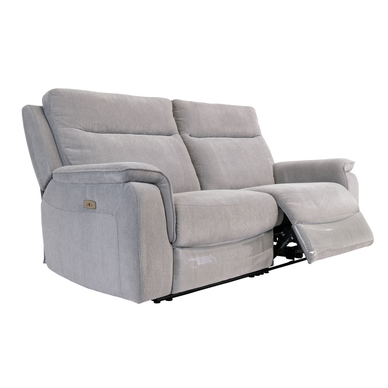 Delilah 3 Seater Sofa Fabric Electric Recliner Silver Grey