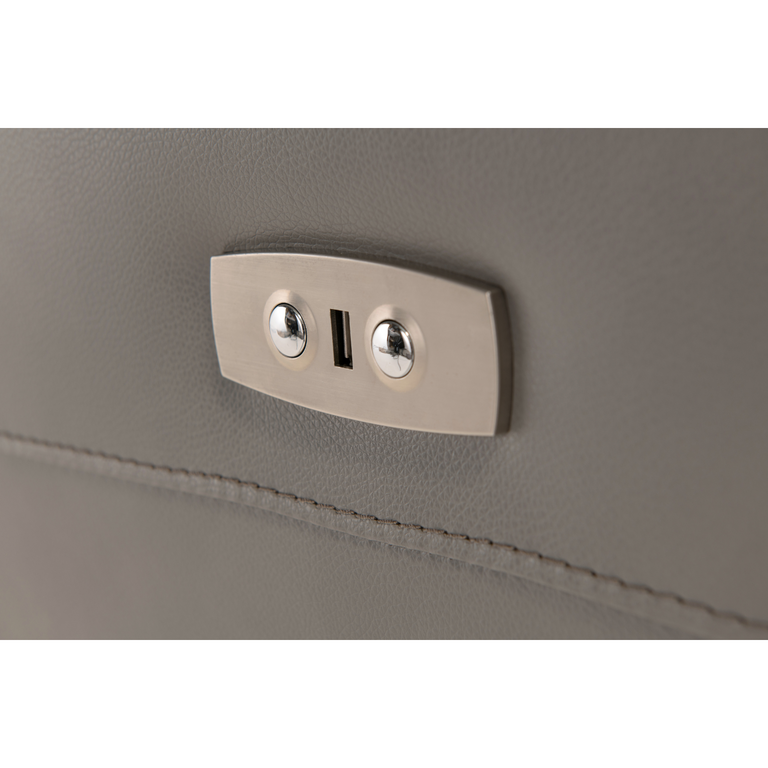 Delilah Leather Electric Recliner Armchair Grey