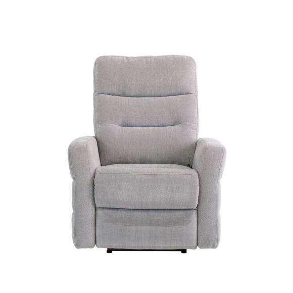 Single fabric recliner chair with foam-filled cushions
