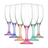 LAV Misket Glass Champagne Flutes Set of 6 - 190 ml colorful glasses