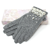 Luxury Wool Gloves Light Grey picture on the white background