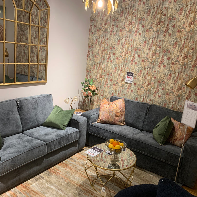 Madrid 2.5 Seater + 2 Seater Grey Fabric Sofa Set – Living Room Furniture