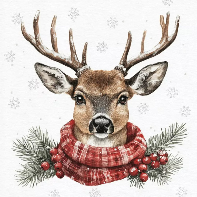 Cerf d’Hiver Christmas Napkins 33x33 – Winter Festive Napkins