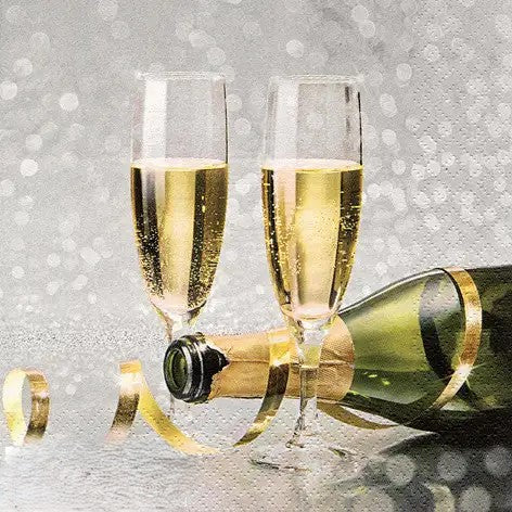 319477 Christmas Napkins – 33x33 cm Flutes of Champagne