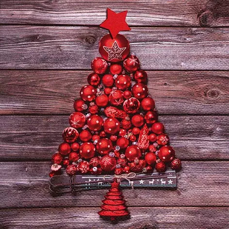 Red Christmas Tree Christmas Napkins 33x33 – Festive Tableware