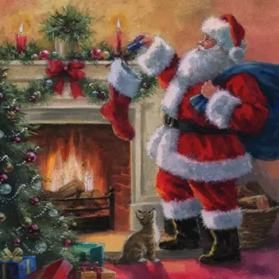 Santa Stockings Christmas Napkins 33x33 cm – Festive Napkins by ti-flair