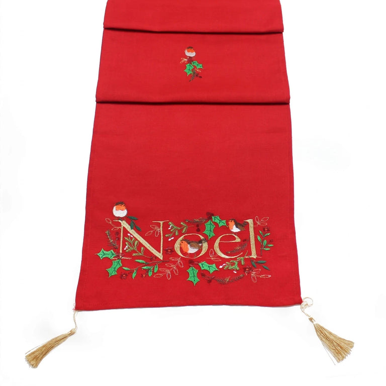 Peggy Wilkins Noel Robin Christmas Table Runner – Runner for Table
