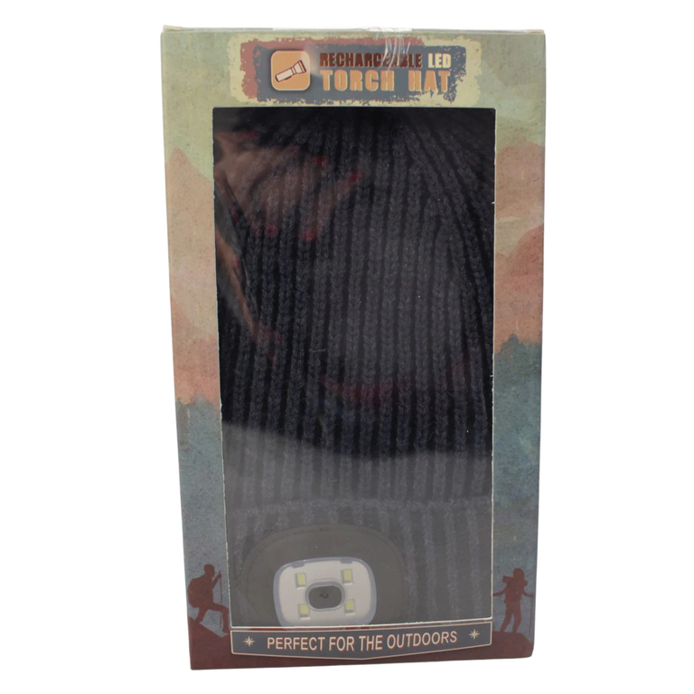 Rechargeable LED Torch Hat – Charcoal | Hat with Torch Gift