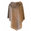 Taupe Poncho With Faux Fur Collar picture on the white background