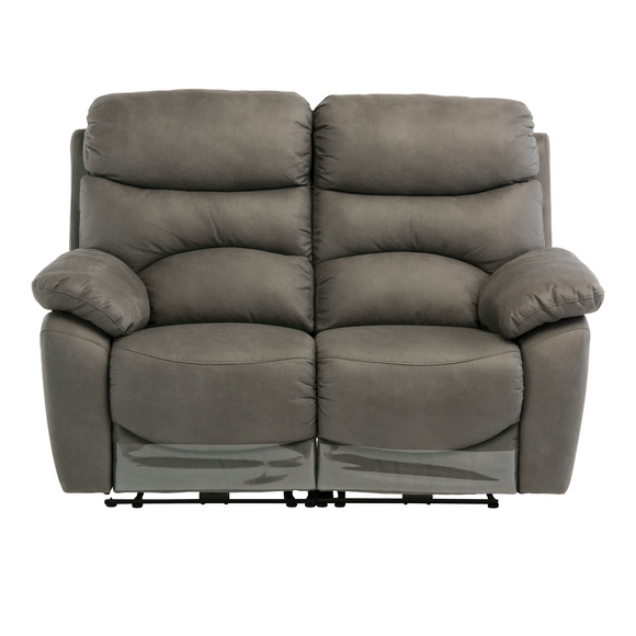 Cozy 2 seater recliner sofa with cushioned headrests

