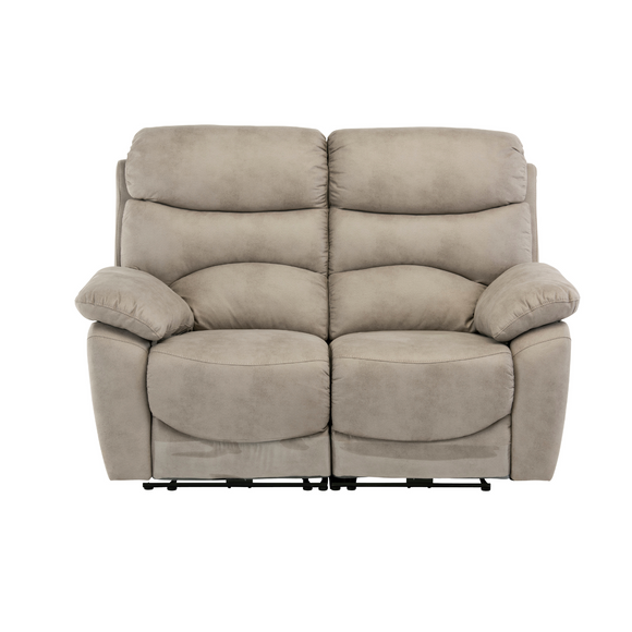 Elegant 2 seater sofa with electric recliner in soft fabric
