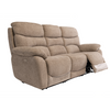 Comfortable three seater sofa with cushioned headrests and recliner
