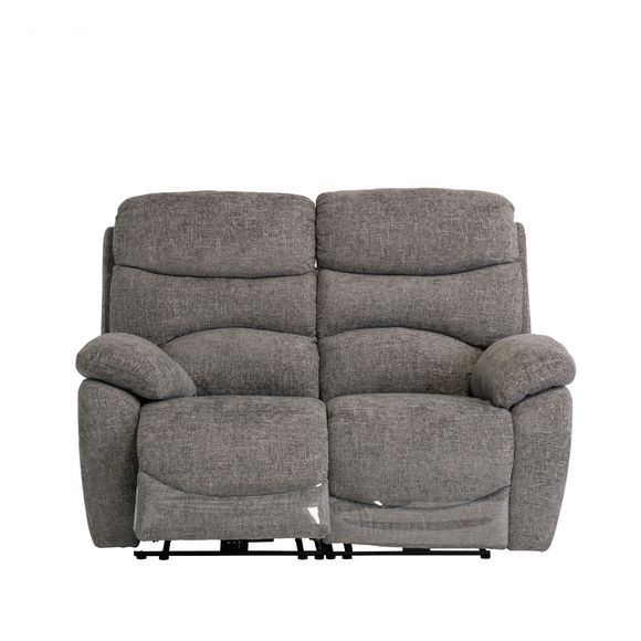 Stylish 2 seater sofa Yvette in soft ash fabric

