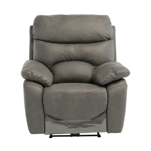 Comfortable recliner armchair with soft fabric upholstery – Yvette Fabric Electric Recliner Armchair Grey.
