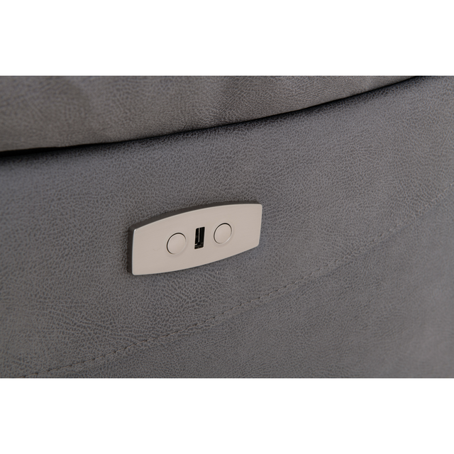 Yvette 3 Seater Fabric Sofa Electric Recliner Grey