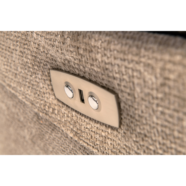 Yvette 2 Seater Sofa Fabric Electric Recliner Sand