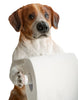 Quirky toilet paper holder featuring a helpful hound design.