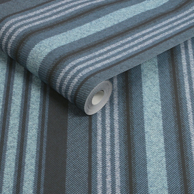 Superfresco Easy Loom Stripe Wallpaper Archival Blue - Modern Stripe Wallpaper Decor