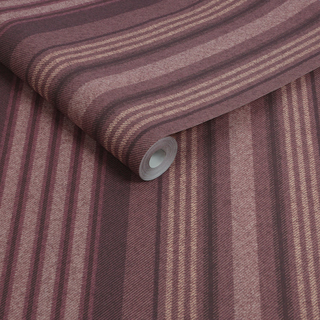 Superfresco Easy Loom Stripe Wallpaper Thistle - Berry Walls & Home Decor