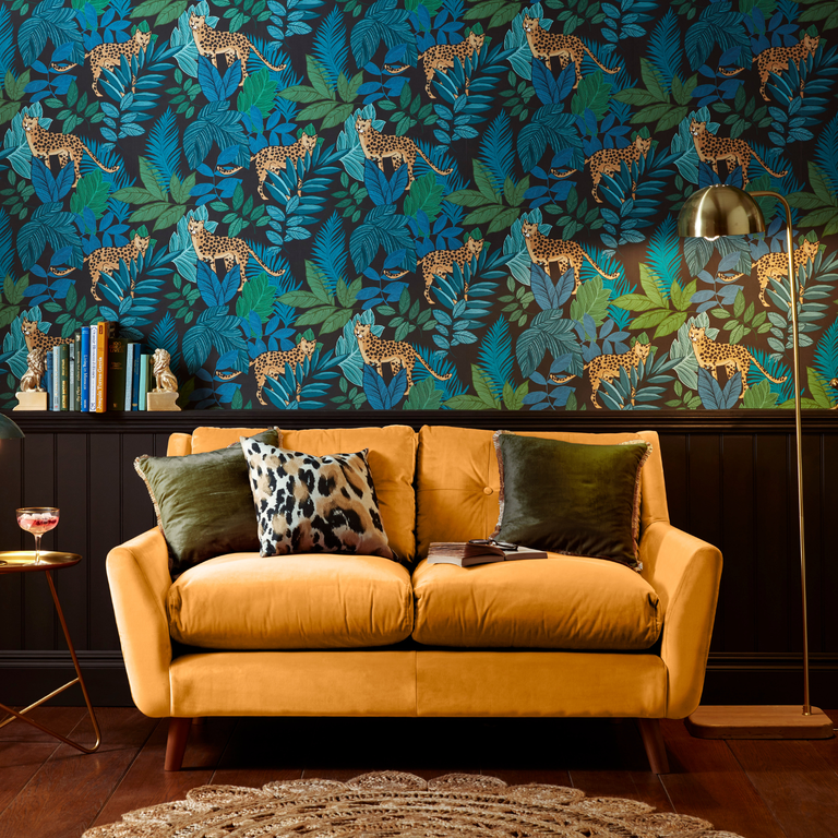 Envy Cheeting Wallpaper Night - Leaves & Animals Wall Covering