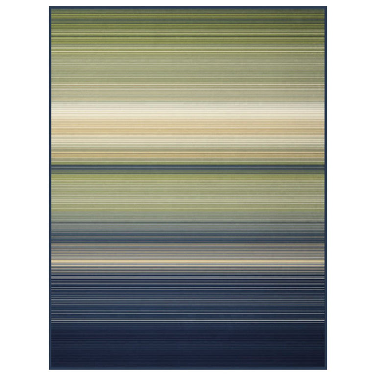 Cotton Rich Ombre Stripe Throw 140X180cm Green - Ombre Soft Furnishings