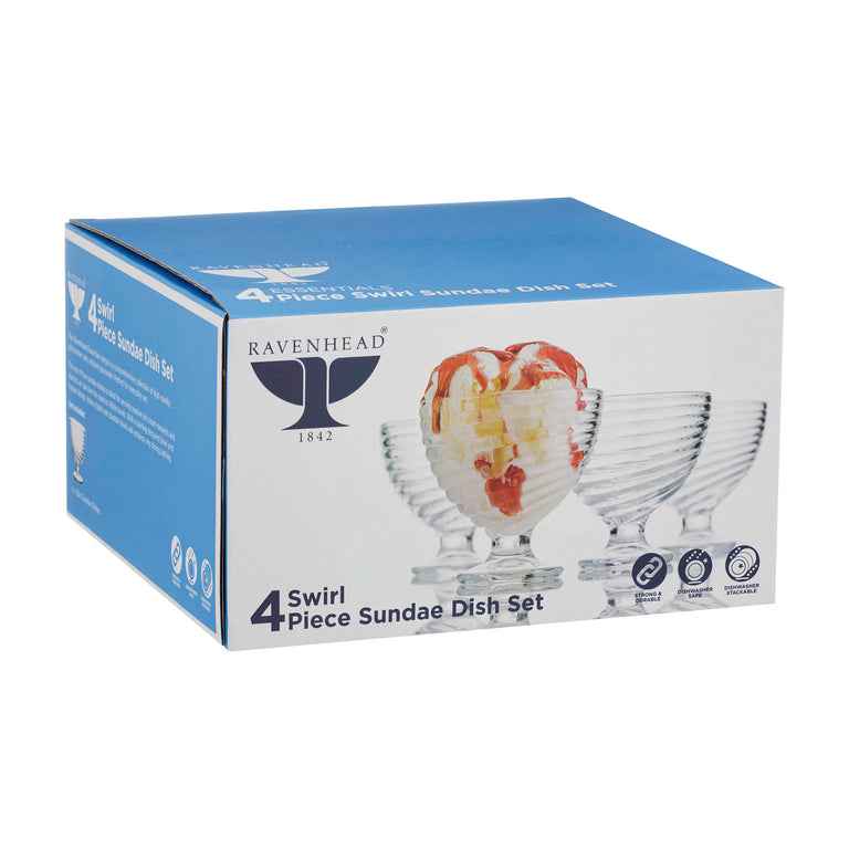 Essentials Swirl Sundae Dish Set Of 4 Sr
